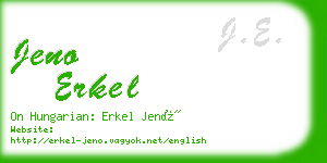 jeno erkel business card